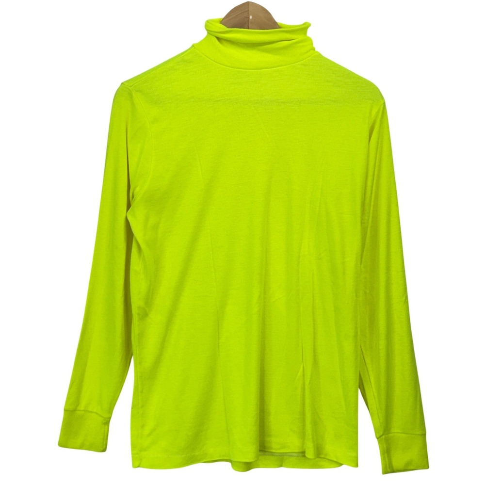 Medalist Turtleneck Top L Neon Yellow Vintage 80s 90s Retro Neon Streetwear‎